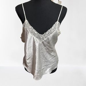 Vintage Victoria's Secret White Silk Lace Medium Top